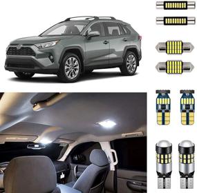 img 4 attached to 💡 Светильники для салона Toyota RAV4 2016-2021 с высокой производительностью 6000K белого цвета на светодиодах | ультраяркие светодиодные лампы для салона + простой инструмент для установки