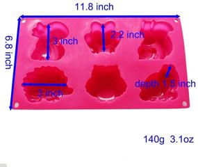 img 3 attached to 🦊 X-Haibei Forest Animals Baby Shower Silicone Mold for Soap Making & Cake/Jello Supplies (3.5oz per Cell) - Unique Collection for Adorable Creations!