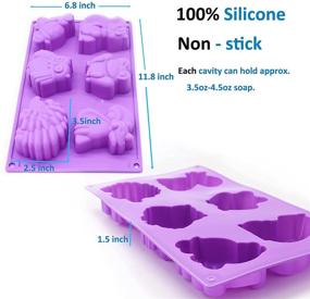 img 2 attached to 🦊 X-Haibei Forest Animals Baby Shower Silicone Mold for Soap Making & Cake/Jello Supplies (3.5oz per Cell) - Unique Collection for Adorable Creations!