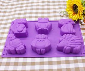 img 1 attached to 🦊 X-Haibei Forest Animals Baby Shower Silicone Mold for Soap Making & Cake/Jello Supplies (3.5oz per Cell) - Unique Collection for Adorable Creations!