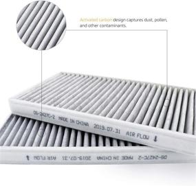 img 2 attached to 🚗 Amazon Basics Cabin Air Filter (2-Pack, Gray) - Enhance Your Vehicle's Ventilation System for Cleaner, Fresher Air - Size: 9.29 x 5.39 x 0.91 Inches