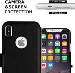 img 2 attached to 📱 LUPA iPhone X Wallet Case - Stylish & Practical Flip Case with Credit Card Holder - for iPhone X/Xs - Premium Faux Leather - Magnetic Closure - Black/Gold