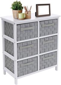 img 4 attached to 🗄️ Sorbus 6-Drawer Storage Chest Nightstand End Table with Woven-Strap Fabric Basket Bin Drawers, Ideal Home, Bedroom, Closet, Bathroom Organization Décor (6-Drawer, Gray)