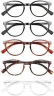 👓 okh 5-pack blue light blocking reading glasses with spring hinge for women and men logo