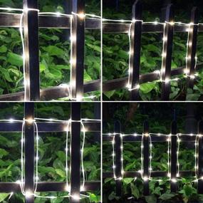 img 2 attached to 🌞 Solar Rope Lights Outdoor: 33ft Copper Wire Tube Lighting for Waterproof Holiday Christmas Yard Patio Road Pathway Decoration - 100 LEDs Fairy Lights in Cool White