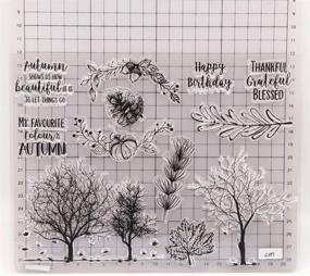 img 2 attached to 🍂 LZBRDY Autumn Trees Pumpkin Clear Stamp and Die Set for Card Making and Scrapbooking - Thanksgiving Silicone Stamps and Dies - 6.7x8.9 Inch