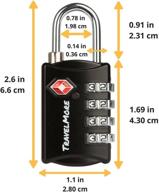 set of 5 heavy duty tsa luggage locks 🔒 with 4-digit combination for travel, baggage, suitcases & backpacks - black логотип