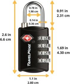 img 4 attached to Set of 5 Heavy Duty TSA Luggage Locks 🔒 with 4-Digit Combination for Travel, Baggage, Suitcases & Backpacks - Black