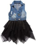 👸 adorable girls princess dresses with denim vest jacket - perfect for a colorful childhood logo