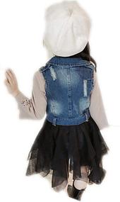 img 1 attached to 👸 Adorable Girls Princess Dresses with Denim Vest Jacket - Perfect for a Colorful Childhood