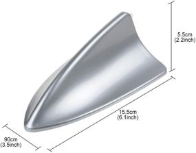 img 3 attached to 🦈 Silver Tone Plastic Shark Fin Antenna Ornament for Car Roof by ZYHW