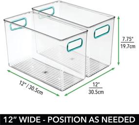 img 1 attached to 🗄️ mDesign Clear/Blue Plastic Storage Organizer Bins for Cube Furniture - 4 Pack