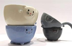 img 2 attached to Whimsical and Practical Ceramic Cat Measuring Cups/Baking 🐱 Bowls: Purrfect Kitchen Accessories for Bakers and Cat Lovers