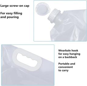 img 2 attached to 🚰 Pack of 4 Collapsible 5L Water Tank Containers - BPA Free, Lightweight, and Space-Saving Plastic Water Carriers for Outdoor Activities like Sport, Hiking, Camping, Riding, and Mountaineering - Clear