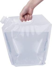 img 1 attached to 🚰 Pack of 4 Collapsible 5L Water Tank Containers - BPA Free, Lightweight, and Space-Saving Plastic Water Carriers for Outdoor Activities like Sport, Hiking, Camping, Riding, and Mountaineering - Clear