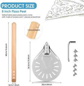 img 3 attached to 🍕 Vesici 8 Inch Round Perforated Aluminum Pizza Peel with Detachable 15.6 Inch Oval Shape Wooden Handle - Ideal for Baking Homemade Pizza Bread