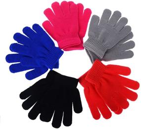 img 3 attached to 🧤 Warm and Stylish: Pinksee Winter Stretchy Knitted Gloves for Girls' to Brave the Cold