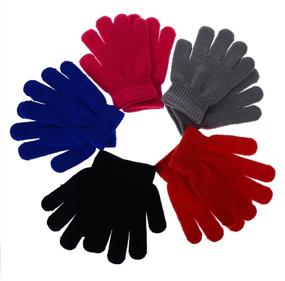 img 1 attached to 🧤 Warm and Stylish: Pinksee Winter Stretchy Knitted Gloves for Girls' to Brave the Cold