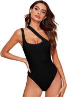 🔥 verdusa women's sexy one shoulder sleeveless cut out solid skinny bodysuit: irresistible style for modern women! logo