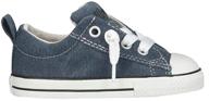 dark denim converse kids' chuck taylor all star canvas low top sneaker - size 7 little kid logo