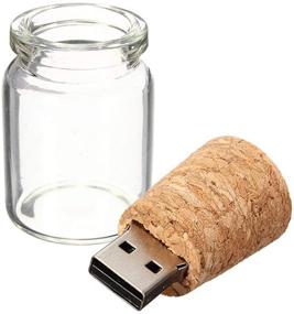 img 2 attached to 🧪 Флеш-накопитель 64 ГБ Thumb Drive в подарочной бутылке USB 2.0 - Kepmem Гласс Ковер Флешка Корковая Память 64 ГБ - Милый Pendrive Крутая баночка для хранения данных