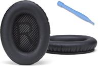 🎧 upgraded qc35 ear pads / qc35 ii ear pad cushions | compatible with bose quietcomfort 35 (qc35) / bose quietcomfort 35 ii (qc35 ii) headphones (black) - superior comfort and long-lasting durability logo