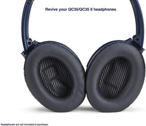 img 2 attached to 🎧 Upgraded QC35 Ear Pads / QC35 ii Ear Pad Cushions | Compatible with Bose QuietComfort 35 (QC35) / Bose QuietComfort 35 ii (QC35 ii) Headphones (Black) - Superior Comfort and Long-Lasting Durability