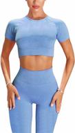 👯 chiphell women's fitness sets - 2 piece sports crop tops and high waisted leggings for yoga, gym, and running - seamless outfits logo