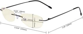 img 1 attached to 👓 Eyekepper Womens Blue Light Blocking Computer Reading Glasses: Stylish Rimless Small Readers with Yellow Filter Lens, Black +1.00