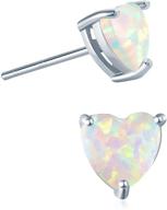 🌟 6mm heart opal sterling silver hypoallergenic stud earrings – comfortable earrings for sensitive ears, ideal gifts for girls & women logo