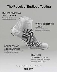 img 2 attached to 🏃 Rockay Flare Running Socks - Cushioned Quarter Cut with Arch Support, 100% Recycled Material, Anti-Odor (1 Pair)