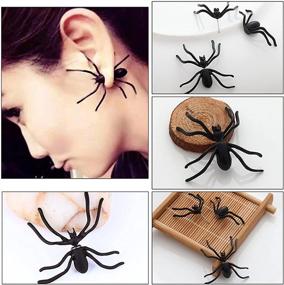 img 1 attached to ANDPAI Unique Spider Stud Earrings: Scary, Funny Animal Puncture Dangles 🕷️ for Halloween Cosplay & Party Decorations - Perfect Gifts for Women, Girls, Men