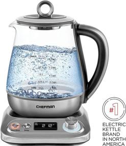 img 3 attached to 🍵 Chefman Digital Glass Kettle with Tea Infuser, 8 Presets & Programmable Temperature Control, Auto Shutoff, Water Filter, 6+ Cup Capacity, 1.5 Liter