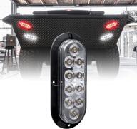 6 inch white oval led reverse trailer tail light [dot fmvss 108] [sae (2) r] [surface-mount] [ip67 waterproof] [reverse back-up signal] trailer lights for boat trailer rv trucks logo