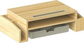 img 3 attached to Enhance Your Workspace with SimpleHouseware Desk Monitor Stand Riser and Organizer Tray
