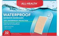 waterproof adhesive bandages by all health: extra large 2 in x 3 1/2 in, 32 count - ultimate waterproof first aid for minor cuts & scrapes логотип