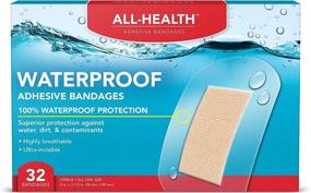 img 4 attached to Waterproof Adhesive Bandages by All Health: Extra Large 2 in x 3 1/2 in, 32 Count - Ultimate Waterproof First Aid for Minor Cuts & Scrapes