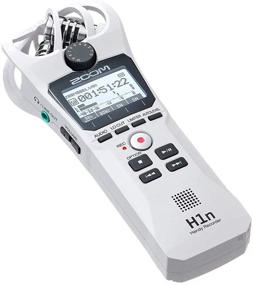 img 2 attached to 🎙️ Upgraded Zoom H1n Portable Digital Recorder with Mic Windscreen, 3.5mm TRS to Dual 1/4 TS Cable, 32GB microSDHC Card, and AAA Batteries (White)