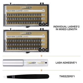 img 2 attached to LASHVIEW DIY Individual Lashes Kit: Cluster Lash Extensions with Glue and Tweezers - Achieve Stunning Eyes