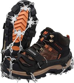 img 4 attached to 🥾 Hiking Boot and Shoe Ice Cleats - Anti-Slip Crampons with Walk Traction Spikes, Snow Grippers and Grips - Safe Protection for Hiking, Climbing, Fishing, Mountaineering, and Walking - Men Women