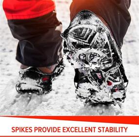 img 2 attached to 🥾 Hiking Boot and Shoe Ice Cleats - Anti-Slip Crampons with Walk Traction Spikes, Snow Grippers and Grips - Safe Protection for Hiking, Climbing, Fishing, Mountaineering, and Walking - Men Women