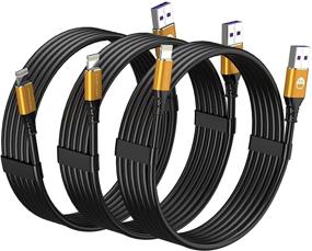 img 4 attached to 🔌 10 ft iPhone Charger 3-Pack - Extra Long MFi-Certified Lightning Cables for iPhone 12/11/X/XS Max/XR/8/7/6/5, iPad Mini Air - Gold