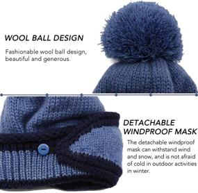 img 2 attached to Stay Cozy with the 3-in-1 Warm Thick Knitted Beanie Hat Scarf and Mask Set for Women