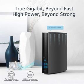 img 1 attached to 🔥 WAVLINK AC3200 Dual Band WiFi Router with Display - Smart Gigabit Router for Gaming, 3200 Mbps Speed (MU-MIMO, Guest WiFi, USB 3.0, Parental Controls, QoS) - High-Performance Network Home Router optimized for better SEO