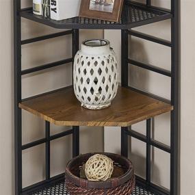 img 2 attached to 📚 Homissue 6-Tier Industrial Corner Shelf Unit: 76.9” Tall Bookcase Storage for Home Office Display, Organizer Stand