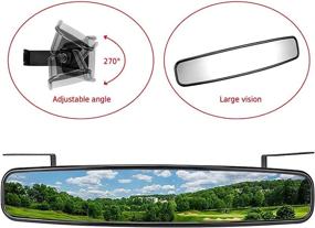img 4 attached to 🚗 Kemimoto Wide Panoramic Rearview Mirror for Golf Carts - No Vibration or Fall Off 180° View - Compatible with EZGO TXT Club Car DS