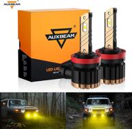 🚦 auxbeam h11 h8 h9 h16 led fog light bulbs 3000k yellow: high lumens, temperature control, non-polarity, ideal replacement for cars and trucks logo