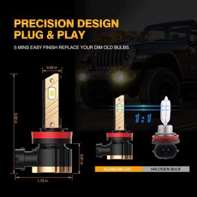 img 3 attached to 🚦 Auxbeam H11 H8 H9 H16 LED Fog Light Bulbs 3000K Yellow: High Lumens, Temperature Control, Non-polarity, Ideal Replacement for Cars and Trucks