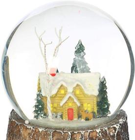 img 1 attached to 🏠 Ivy Home Glass Snow Globe with Christmas House - Polystone Musical Water Globe