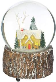 img 4 attached to 🏠 Ivy Home Glass Snow Globe with Christmas House - Polystone Musical Water Globe